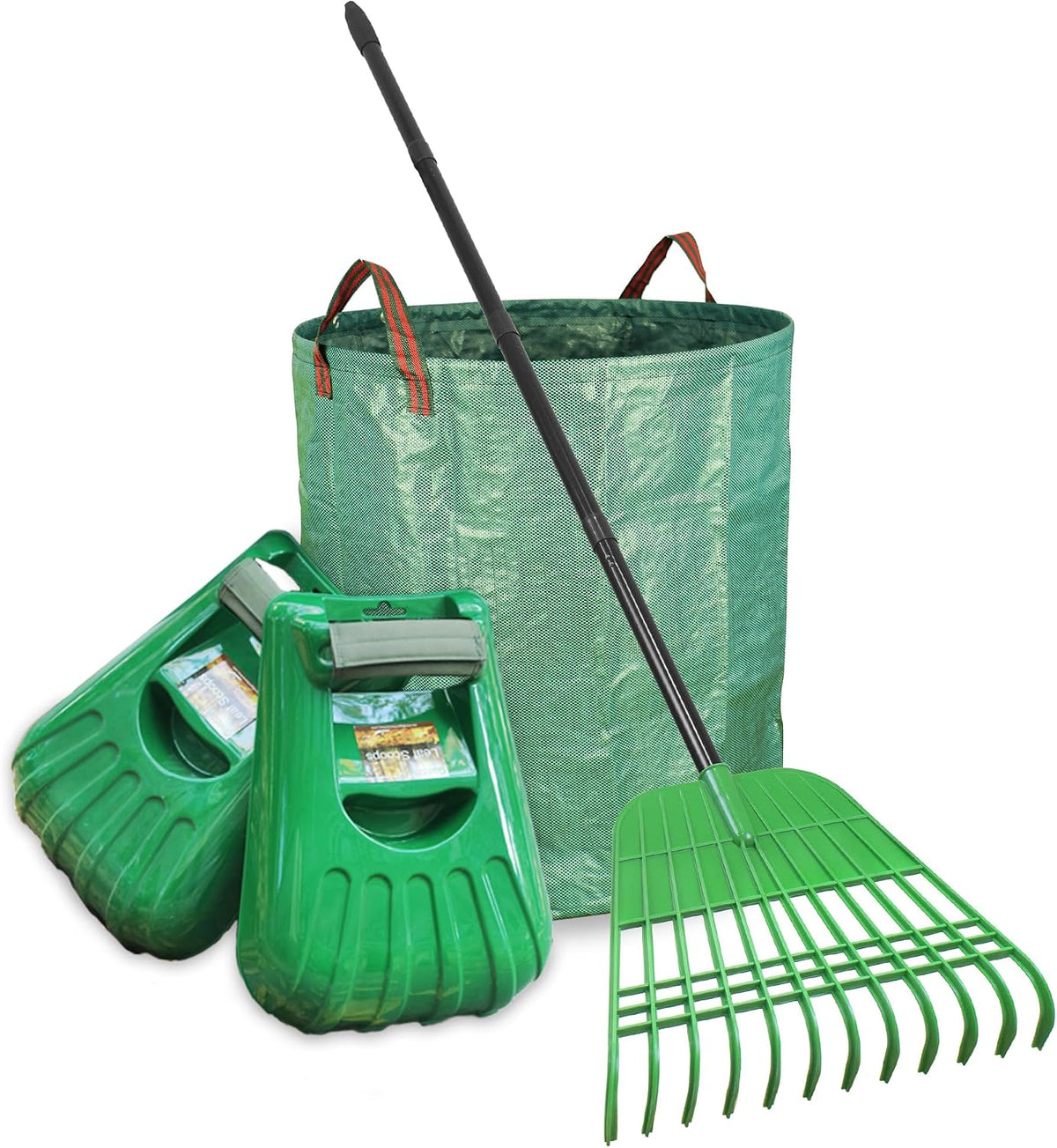 Plastic Rake for Leaves and Hand Scoops Set