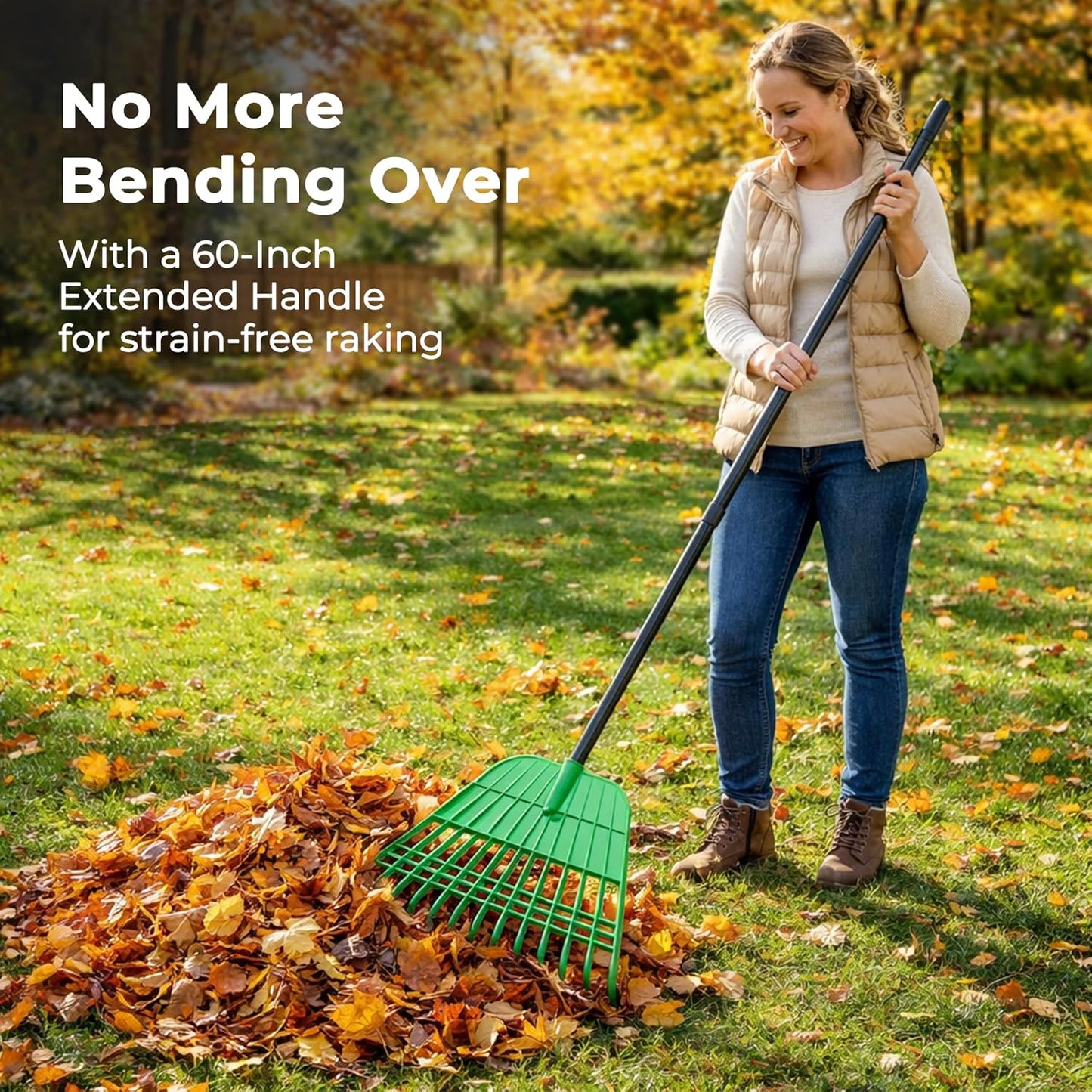 Plastic Rake for Leaves and Hand Scoops Set