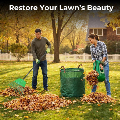 Plastic Rake for Leaves and Hand Scoops Set