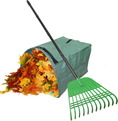 Plastic Rake for Leaves and Hand Scoops Set