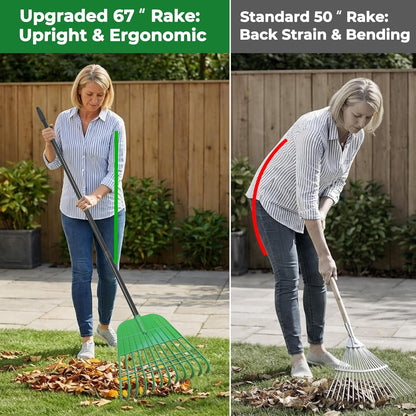 Plastic Rake for Leaves and Hand Scoops Set