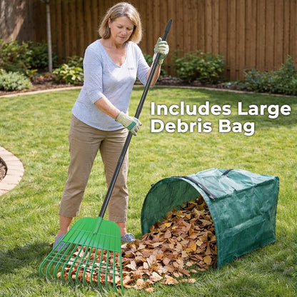 Plastic Rake for Leaves and Hand Scoops Set