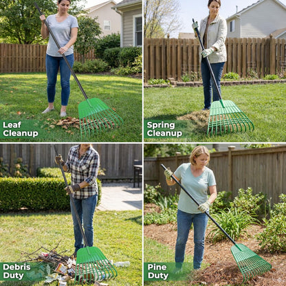Plastic Rake for Leaves and Hand Scoops Set