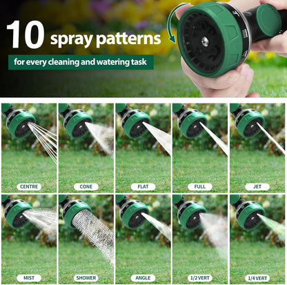 Telescoping Watering Wand for Garden Hose, 36”-54” Adjustable, 10 Spray Patterns, Heavy-Duty Hose Nozzle with Thumb Control & Pivoting Head, Ideal for Hanging Baskets and Shrubs, Blue