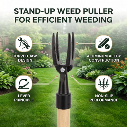 Weed Puller Head, Alloy Stand Up Weed Puller Portable Aluminum Alloy Weed Picker 4 Claw Non Slip Weeding Head Tool