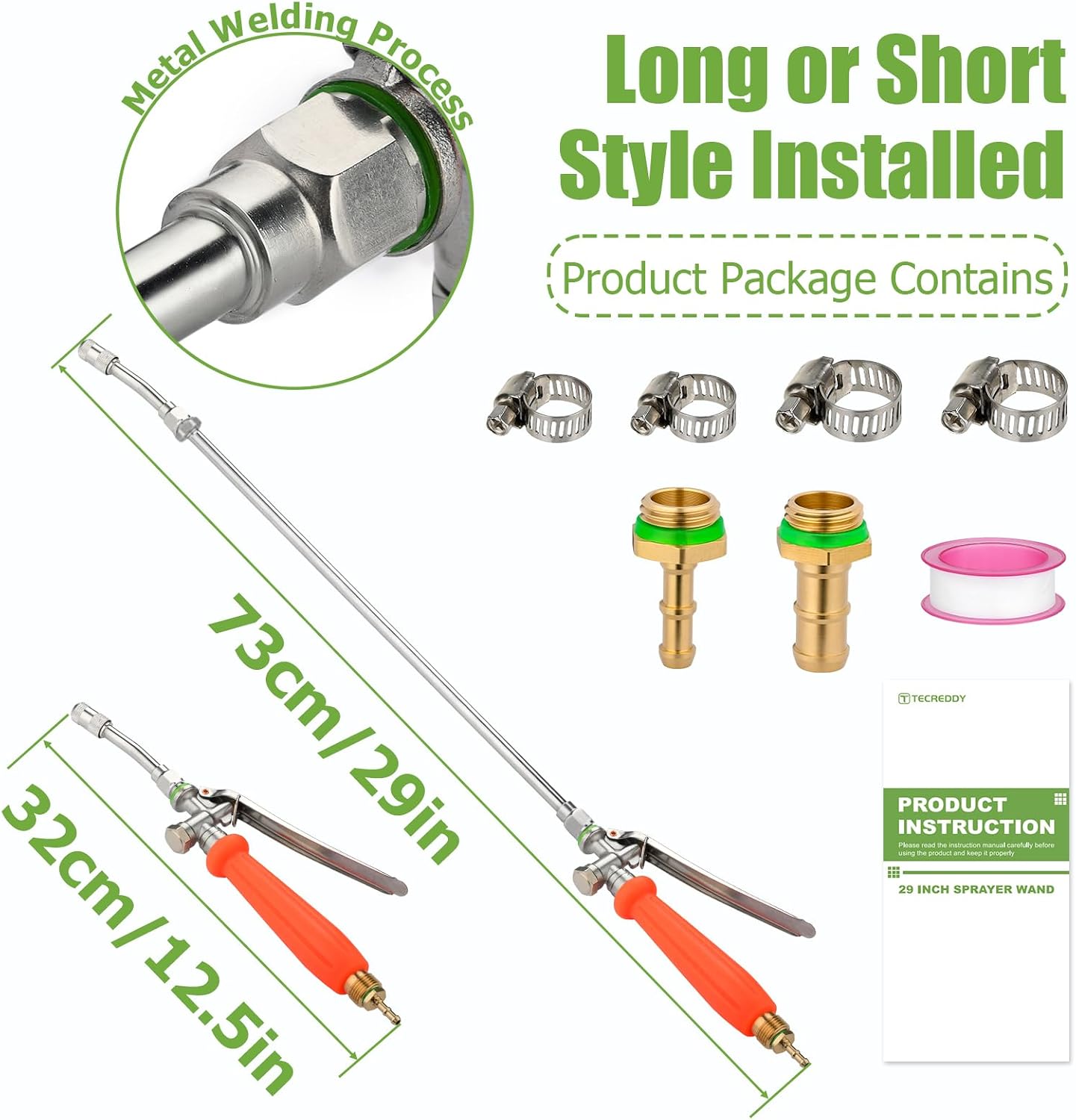 Sprayer Wand Replacement, 29 Inch All Metal Pump Spray Wand