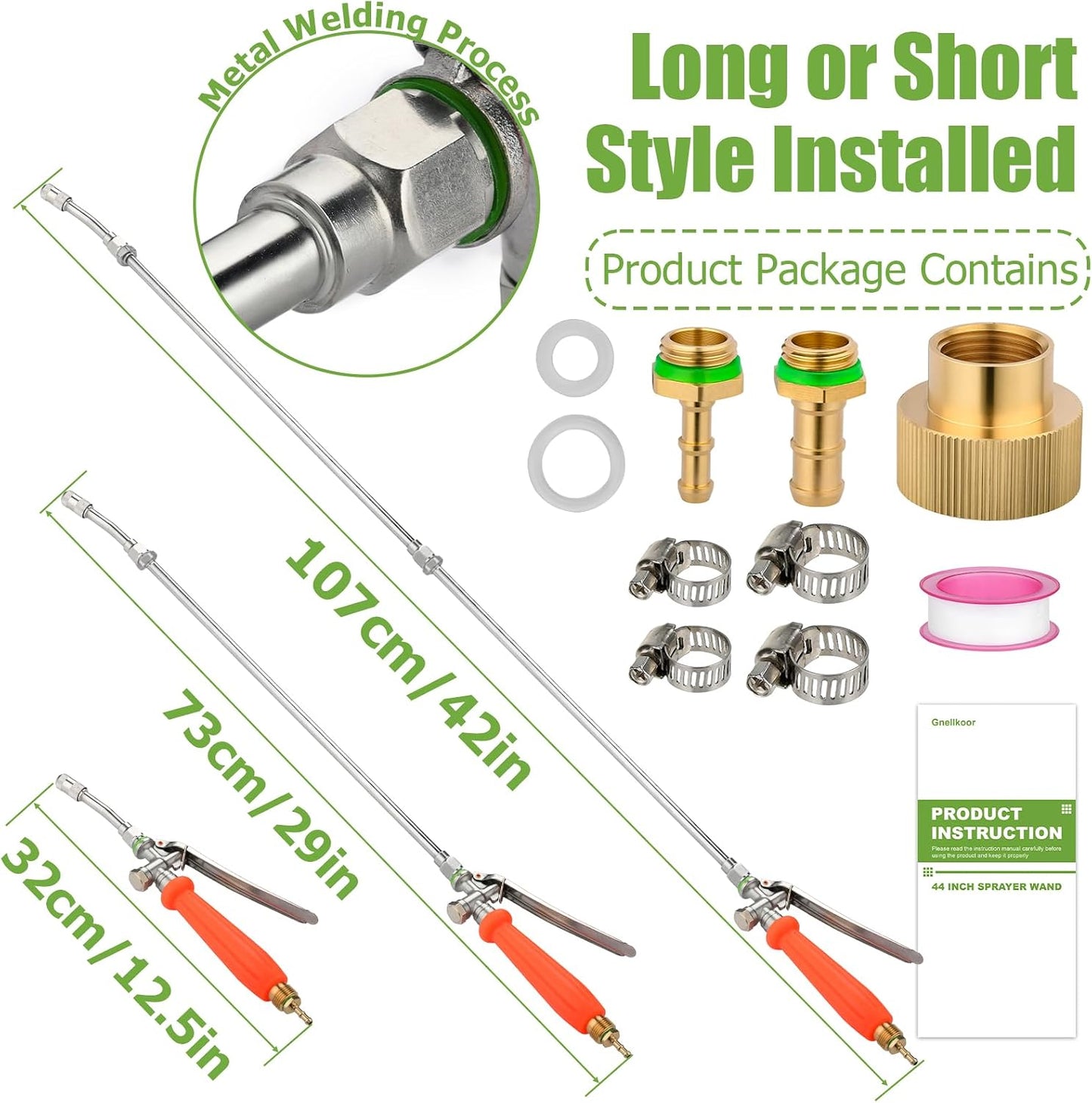 Sprayer Wand Replacement, 29 Inch All Metal Pump Spray Wand