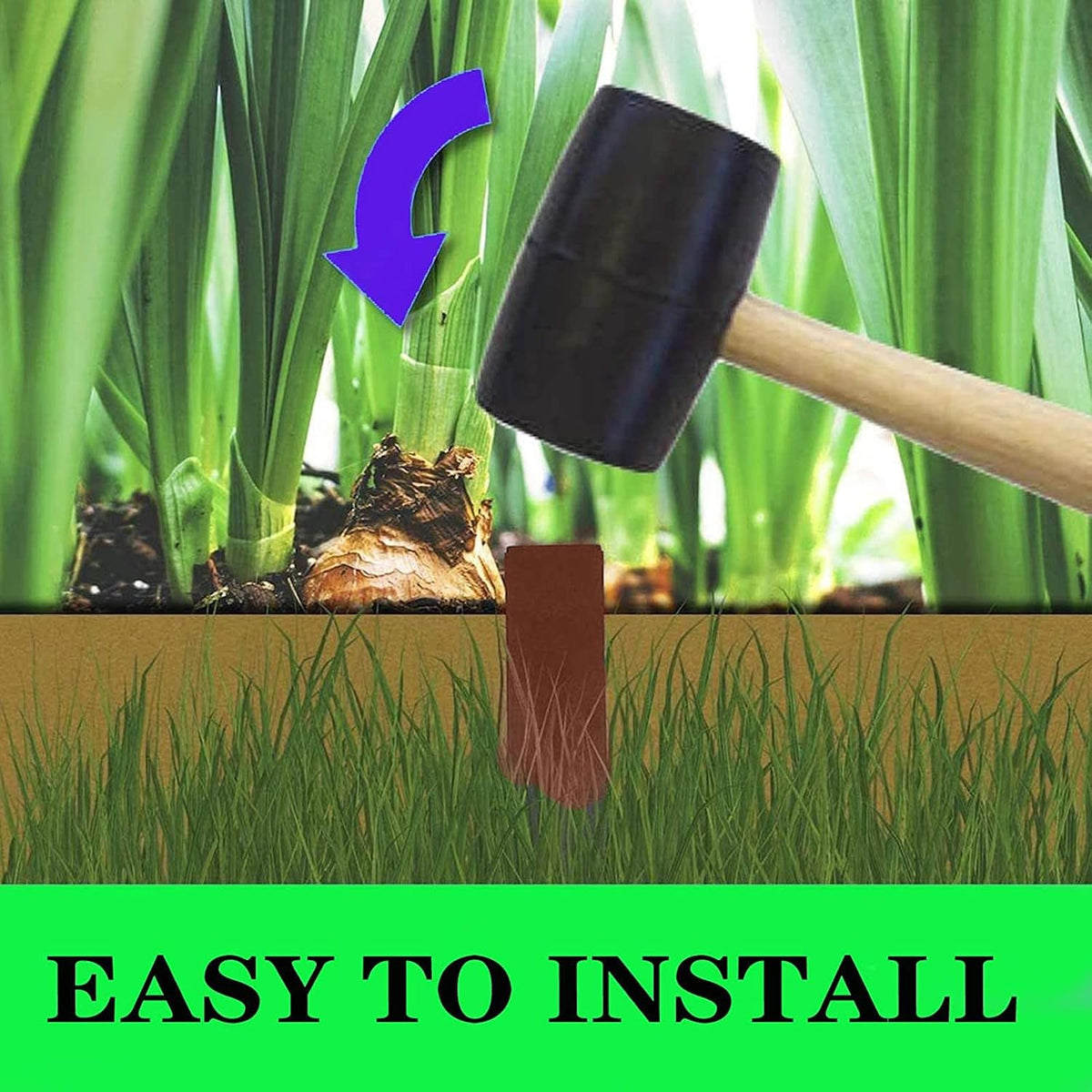 Garden Landscape Stakes 25 Pcs,10 Inch Lawn Edging Plastic Stakes for Outdoor Decorations,Edging & Terrace Board-Brown