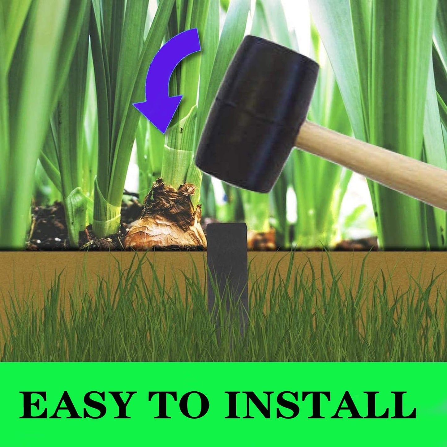 Garden Landscape Stakes 25 Pcs,10 Inch Lawn Edging Plastic Stakes for Outdoor Decorations,Edging & Terrace Board-Brown