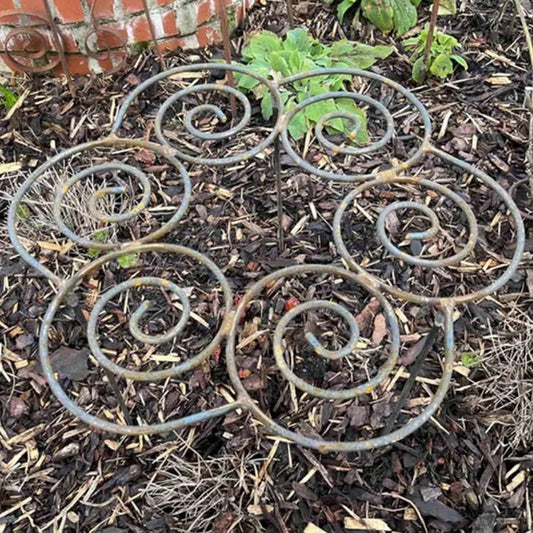 Plant Support,Decorative Metal Plant Support Ring, Heavy Duty Garden Plant Support Stake, Rustproof Flower Support Cage, Outdoor Plant Holder for Upright Growth and Protection (M)