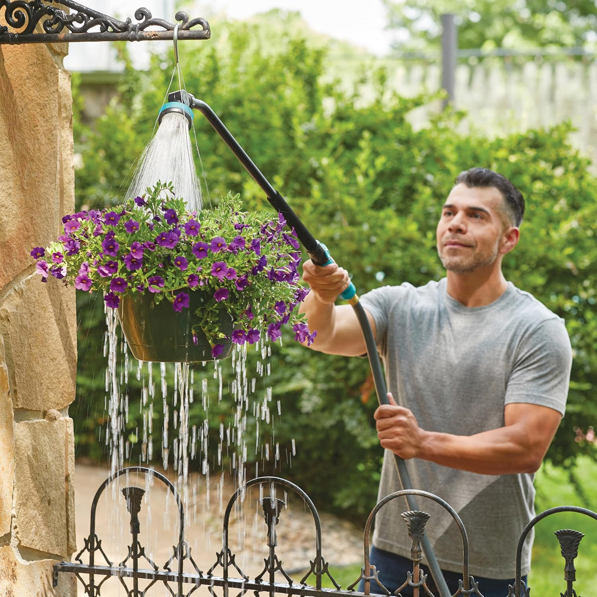 Heavy Duty Swivel Connect Watering Wand Hose Sprayer, 5 Pattern Watering Wand for Garden Hose