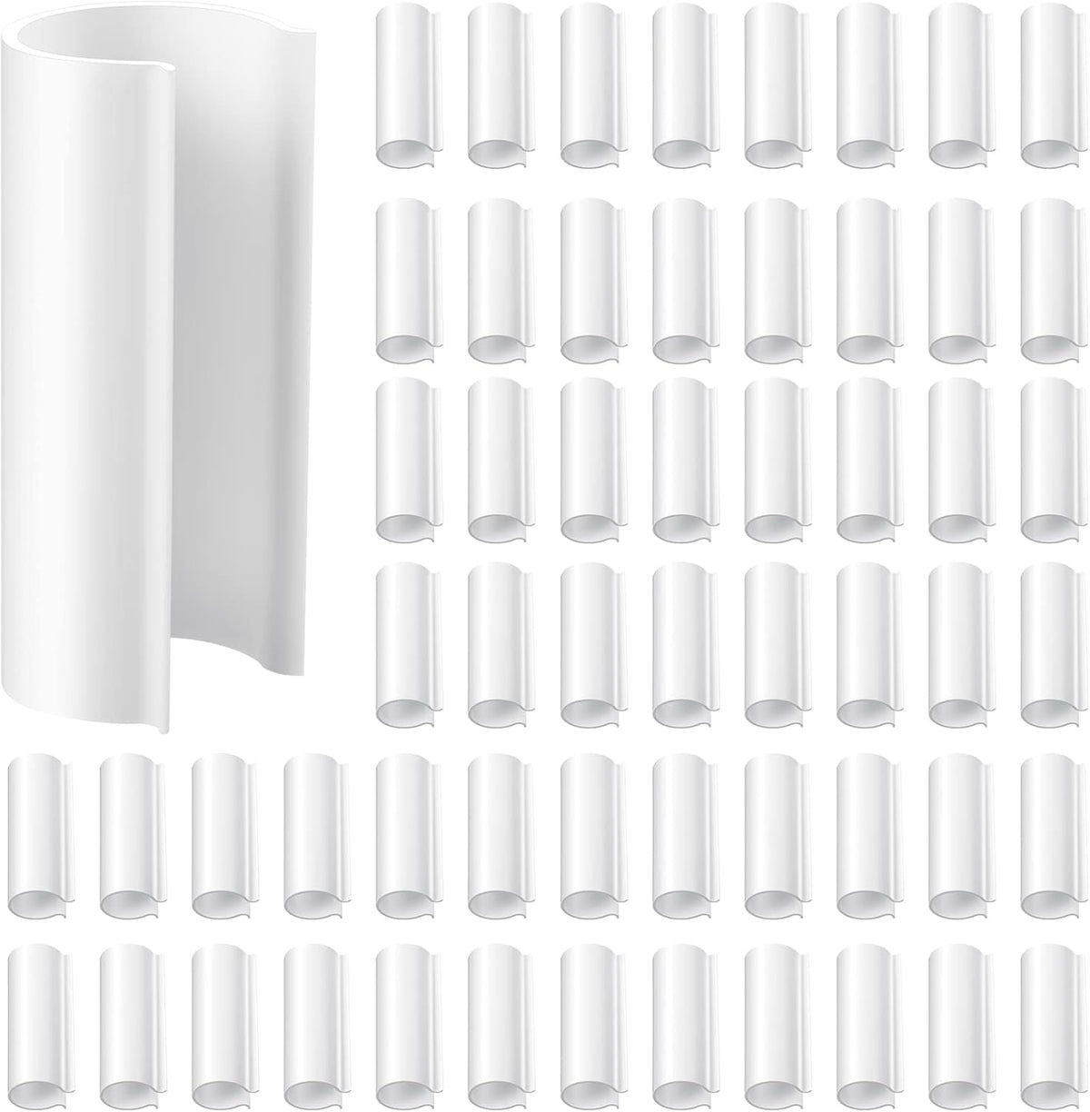 128 Pieces PVC Pipe Clips Covers 2.4 Inches Long Greenhouse Clamps for Netting for Greenhouses Garden Shelters Bird Protection(For 3/4 Inch PVC Pipe,White)