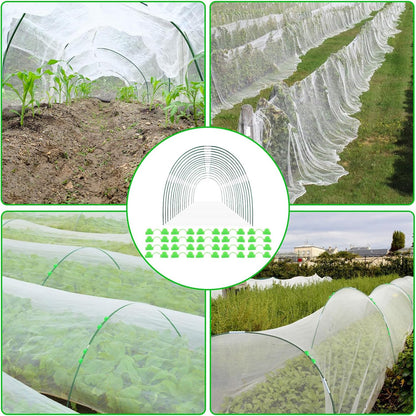 161 PCS Greenhouse Hoops Kit 7 FT Garden Tunnel Hoops for Raised Beds