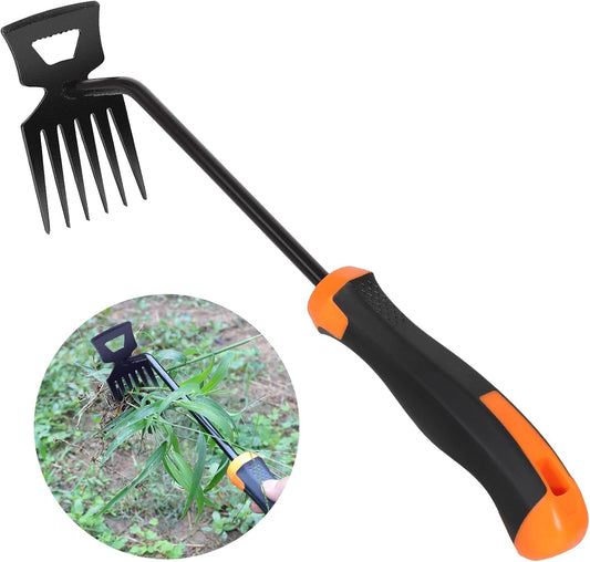 Weed Remover Tool,Portable Garden Weeder Tool,New Manganese Steel Weeding Tools,for Hand Weeder for Vegetable Gardening Backyard Farm Planting & Uprooting Weeding Tool (Rubber 6-Tooth)