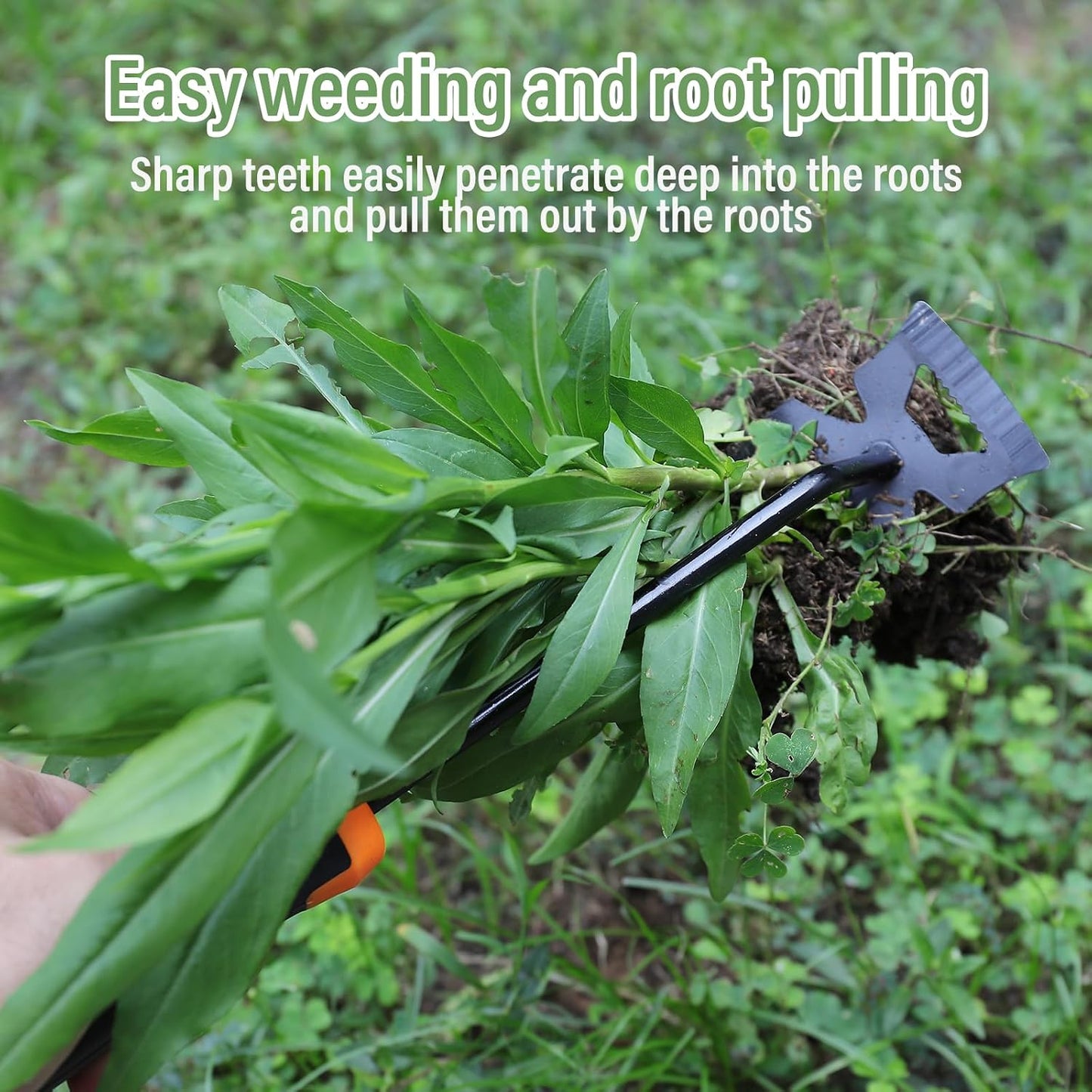 Weed Remover Tool,Portable Garden Weeder Tool,New Manganese Steel Weeding Tools,for Hand Weeder for Vegetable Gardening Backyard Farm Planting & Uprooting Weeding Tool (Rubber 6-Tooth)