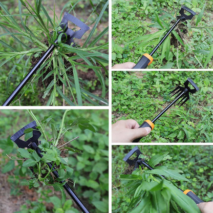 Weed Remover Tool,Portable Garden Weeder Tool,New Manganese Steel Weeding Tools,for Hand Weeder for Vegetable Gardening Backyard Farm Planting & Uprooting Weeding Tool (Rubber 6-Tooth)