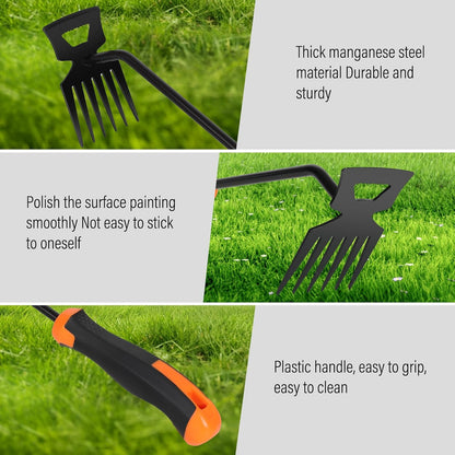 Weed Remover Tool,Portable Garden Weeder Tool,New Manganese Steel Weeding Tools,for Hand Weeder for Vegetable Gardening Backyard Farm Planting & Uprooting Weeding Tool (Rubber 6-Tooth)