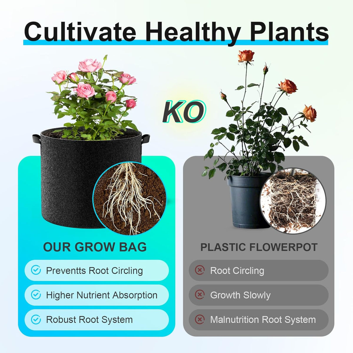 4-Pack Fabric Grow Bags 10 Gallon, Thickened Nonwoven Garden Pots, Growing Bags with Handles, Black