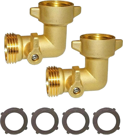 Brass Garden Hose Elbow with Shut-Off Valve – 3/4 in GHT, 90°