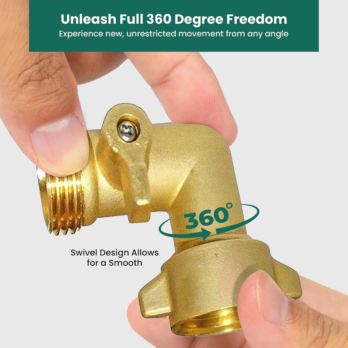 Brass Garden Hose Elbow with Shut-Off Valve – 3/4 in GHT, 90°