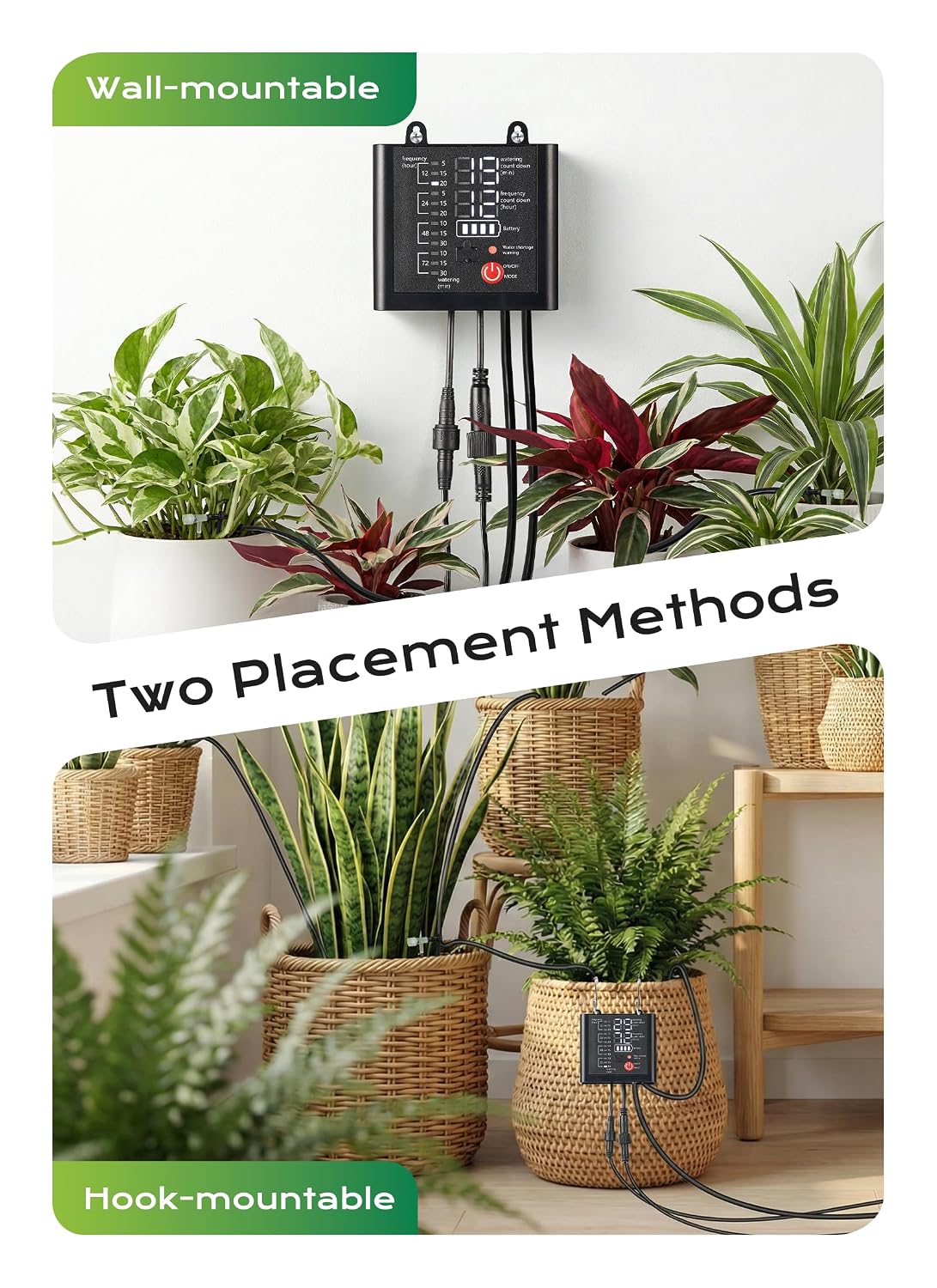 49ft Solar Drip Irrigation System with USB Charging for 15 Potted Plants