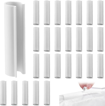 32Pcs PVC White Clamp Greenhouse Pipe Clips 2.4 Inch White Open Tube Row Pool Garden Awning Small Cover Clip Clamps for Greenhouse Garden Hoops Row Pool Nets Bird Protection