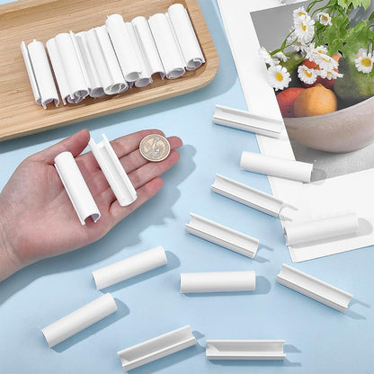 32Pcs PVC White Clamp Greenhouse Pipe Clips 2.4 Inch White Open Tube Row Pool Garden Awning Small Cover Clip Clamps for Greenhouse Garden Hoops Row Pool Nets Bird Protection