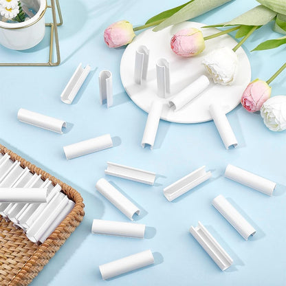 32Pcs PVC White Clamp Greenhouse Pipe Clips 2.4 Inch White Open Tube Row Pool Garden Awning Small Cover Clip Clamps for Greenhouse Garden Hoops Row Pool Nets Bird Protection