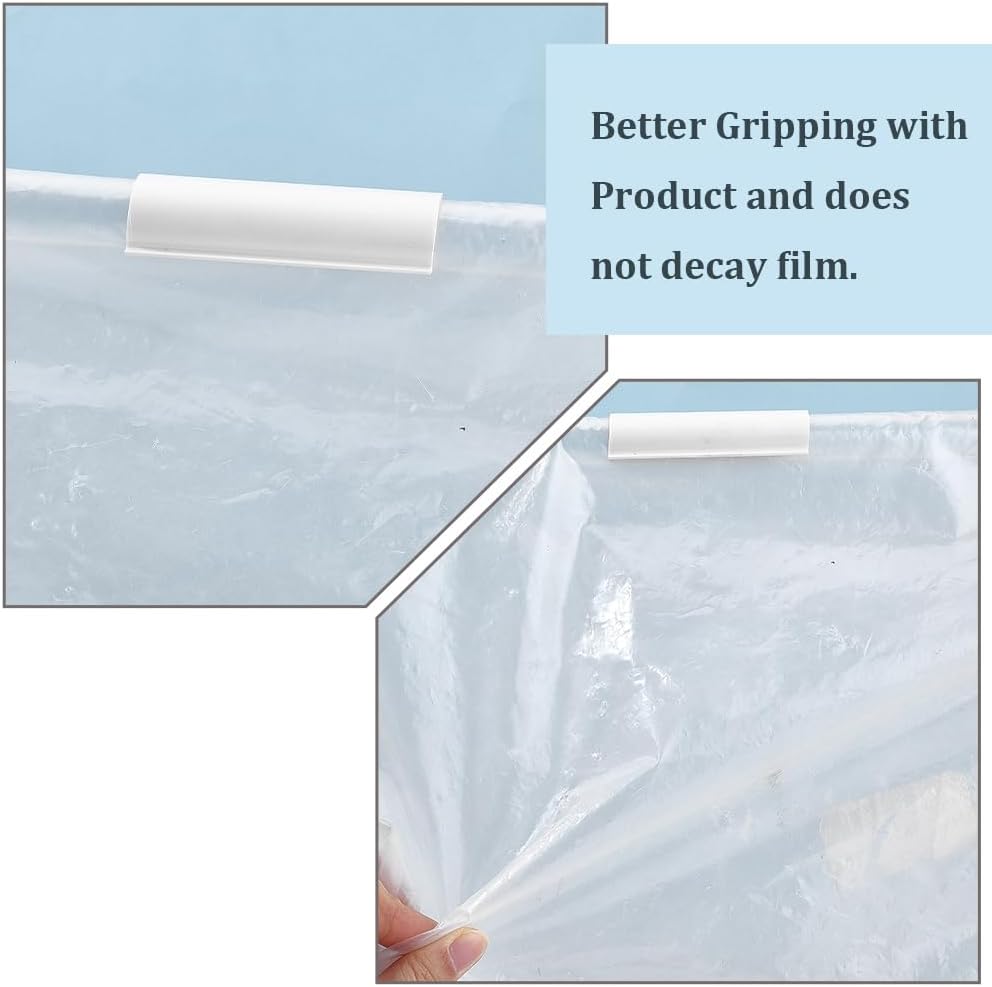 32Pcs PVC White Clamp Greenhouse Pipe Clips 2.4 Inch White Open Tube Row Pool Garden Awning Small Cover Clip Clamps for Greenhouse Garden Hoops Row Pool Nets Bird Protection