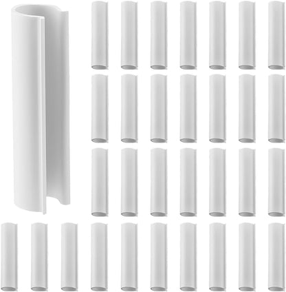 32Pcs PVC White Clamp Greenhouse Pipe Clips 2.4 Inch White Open Tube Row Pool Garden Awning Small Cover Clip Clamps for Greenhouse Garden Hoops Row Pool Nets Bird Protection
