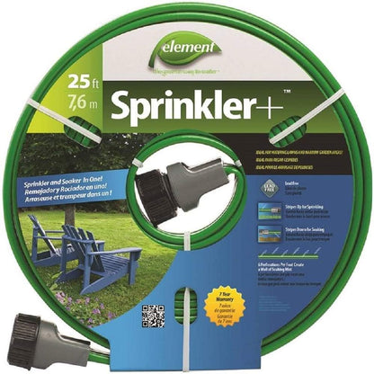 Element Sprinkler+, Sprinkler and Soaker Hose Combo, 50' Length, Green