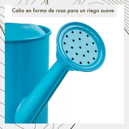 Watering Can for Kids - Play Time or Practical Use - Childs Metal Watering Can - Small Water Can for Boys and Girls, Perfect for Easter Gift -32 oz (Blue)