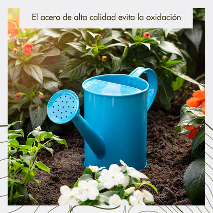 Watering Can for Kids - Play Time or Practical Use - Childs Metal Watering Can - Small Water Can for Boys and Girls, Perfect for Easter Gift -32 oz (Blue)