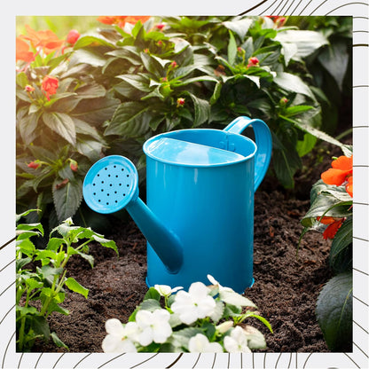 Watering Can for Kids - Play Time or Practical Use - Childs Metal Watering Can - Small Water Can for Boys and Girls, Perfect for Easter Gift -32 oz (Blue)