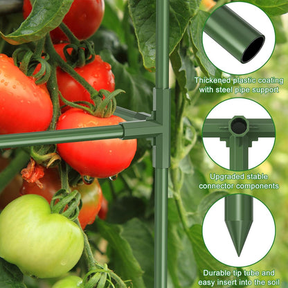 3 Pack Tomato Cage, 16" W x 66" H Tomato Trellis, with 50 Pcs Clips