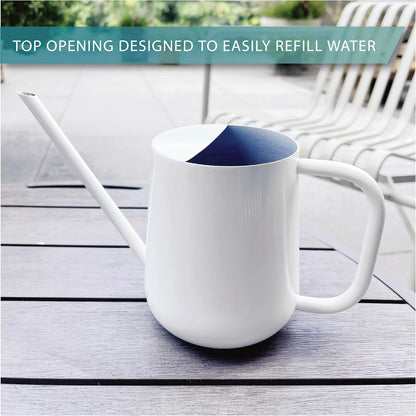 Metal Indoor Plant Watering Can with Long Spout 1000ml - White