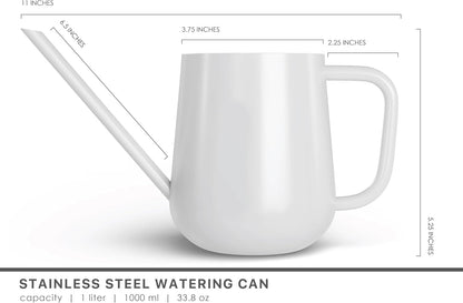 Metal Indoor Plant Watering Can with Long Spout 1000ml - White