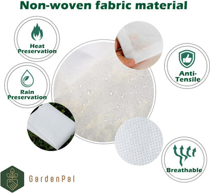 2 Pack Plant Covers Freeze Protection, Thickened Frost Cloth with Drawstring for Outdoor Plants, Reusable, Saving Your Plants (40''×47'')