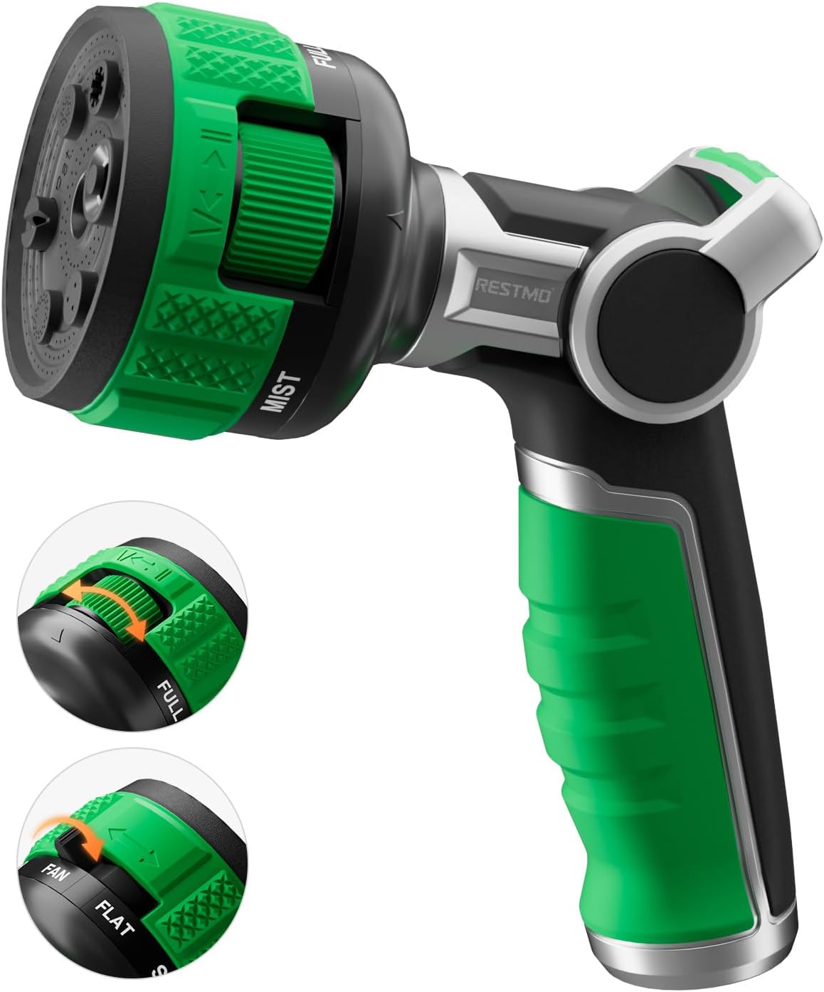 Water Hose Nozzle Heavy Duty, Adjustable Garden Sprayer for Outdoor