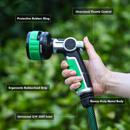 Water Hose Nozzle Heavy Duty, Adjustable Garden Sprayer for Outdoor