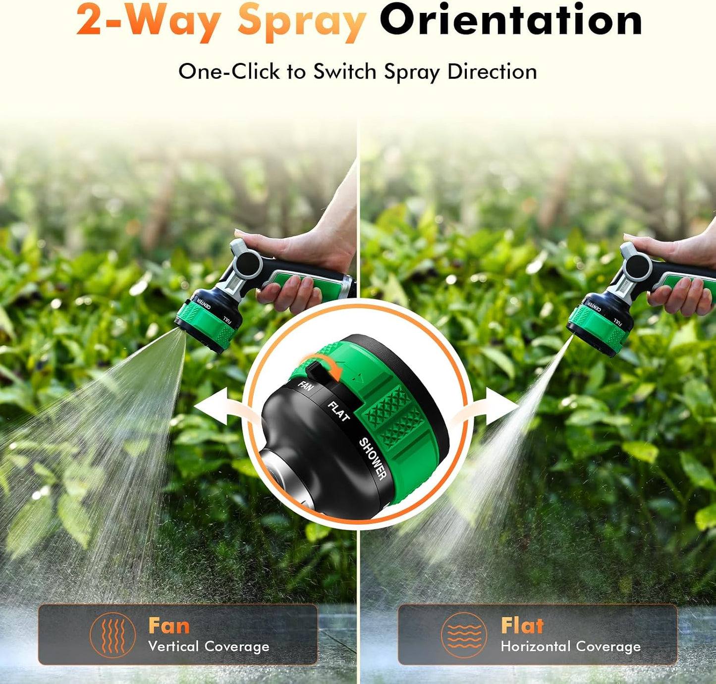 Water Hose Nozzle Heavy Duty, Adjustable Garden Sprayer for Outdoor