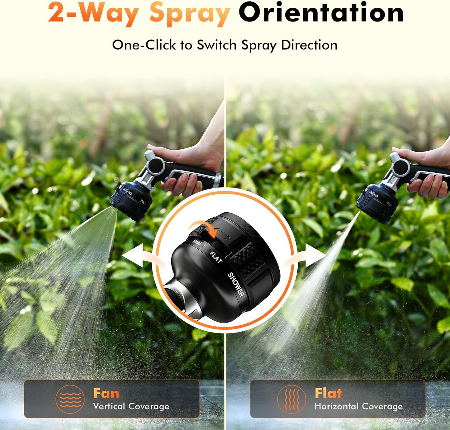 Water Hose Nozzle Heavy Duty, Adjustable Garden Sprayer for Outdoor