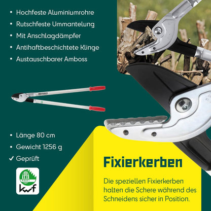 BERGER Anvil Lopping Shears – Professional 31.5" Tree Trimmer with Steel Cutting Blades, Cuts Branches Up to 1.57" Thick, Replaceable Anvil, Aluminum Handles – 4272