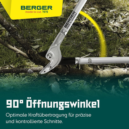 BERGER Anvil Lopping Shears – Professional 31.5" Tree Trimmer with Steel Cutting Blades, Cuts Branches Up to 1.57" Thick, Replaceable Anvil, Aluminum Handles – 4272
