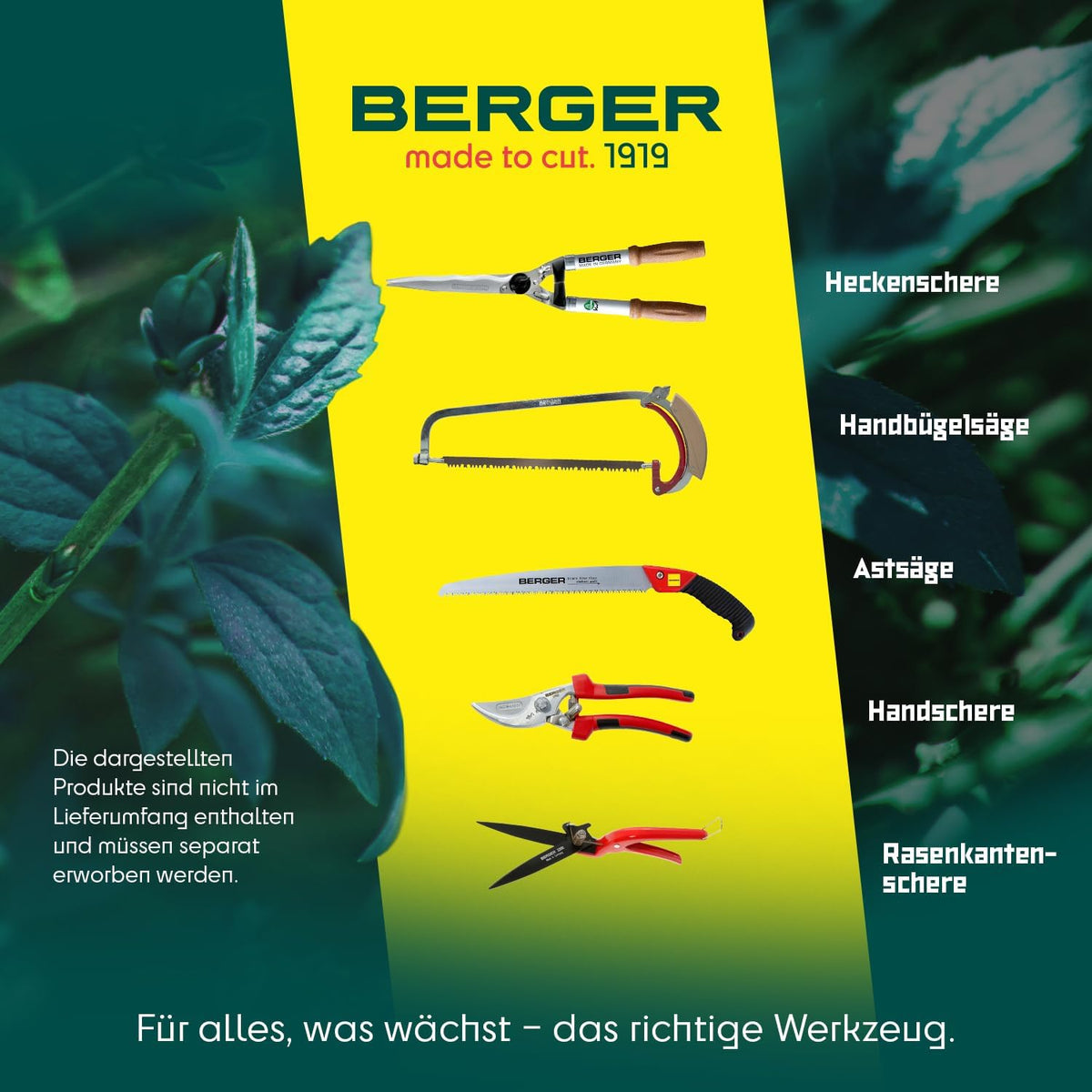 BERGER Anvil Lopping Shears – Professional 31.5" Tree Trimmer with Steel Cutting Blades, Cuts Branches Up to 1.57" Thick, Replaceable Anvil, Aluminum Handles – 4272