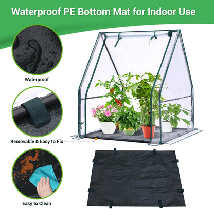 Mini Greenhouse for Indoor Outdoor: Portable Green House with Waterproof Pad for Small Plants Nursery Germination, 36"x36"x42" Light Duty Cover Tent Humidity Dome Seedling Accessory