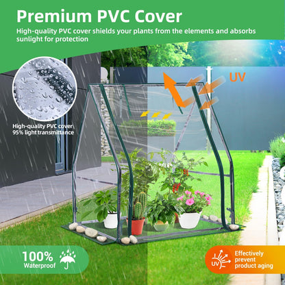 Mini Greenhouse for Indoor Outdoor: Portable Green House with Waterproof Pad for Small Plants Nursery Germination, 36"x36"x42" Light Duty Cover Tent Humidity Dome Seedling Accessory