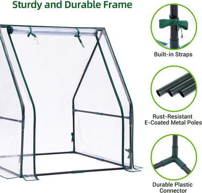 Mini Greenhouse for Indoor Outdoor: Portable Green House with Waterproof Pad for Small Plants Nursery Germination, 36"x36"x42" Light Duty Cover Tent Humidity Dome Seedling Accessory