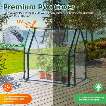 Mini Greenhouse for Indoor Outdoor: Portable Green House with Waterproof Pad for Small Plants Nursery Germination, 36"x36"x42" Light Duty Cover Tent Humidity Dome Seedling Accessory