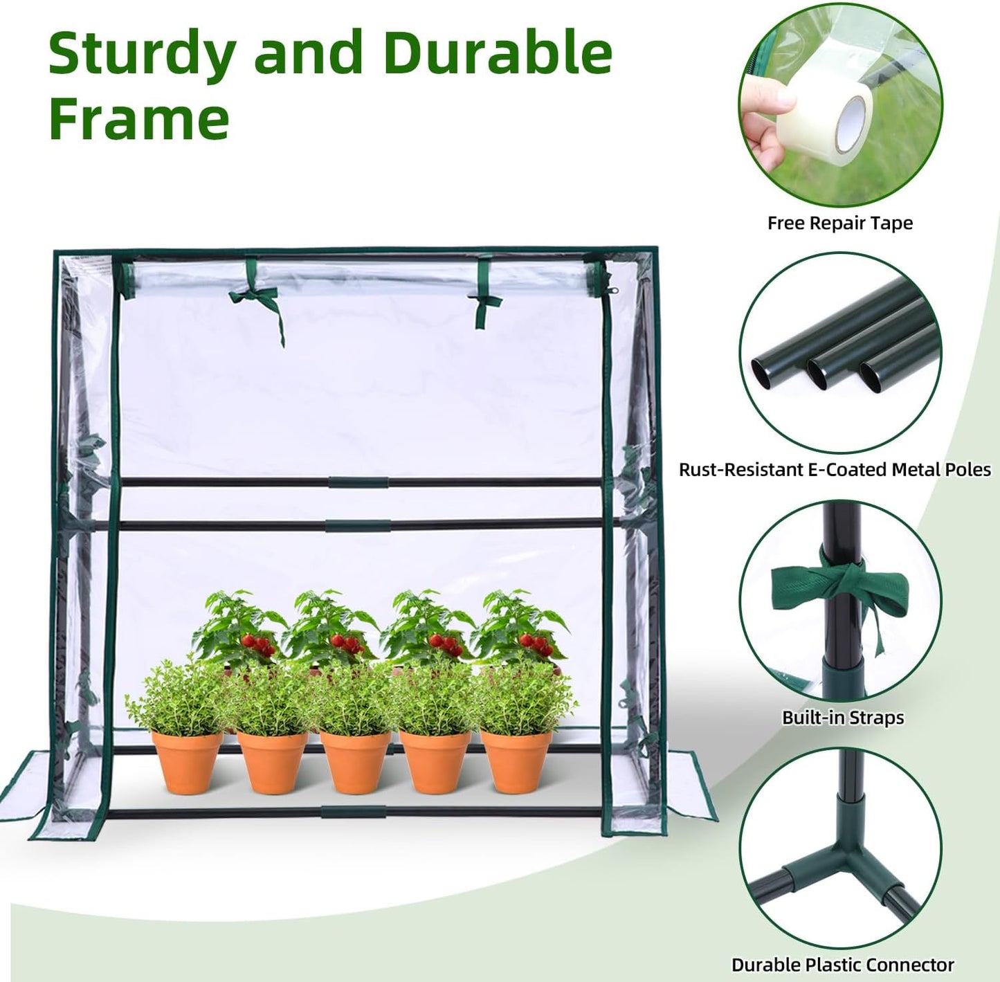 Mini Greenhouse for Indoor Outdoor: Portable Green House with Waterproof Pad for Small Plants Nursery Germination, 36"x36"x42" Light Duty Cover Tent Humidity Dome Seedling Accessory